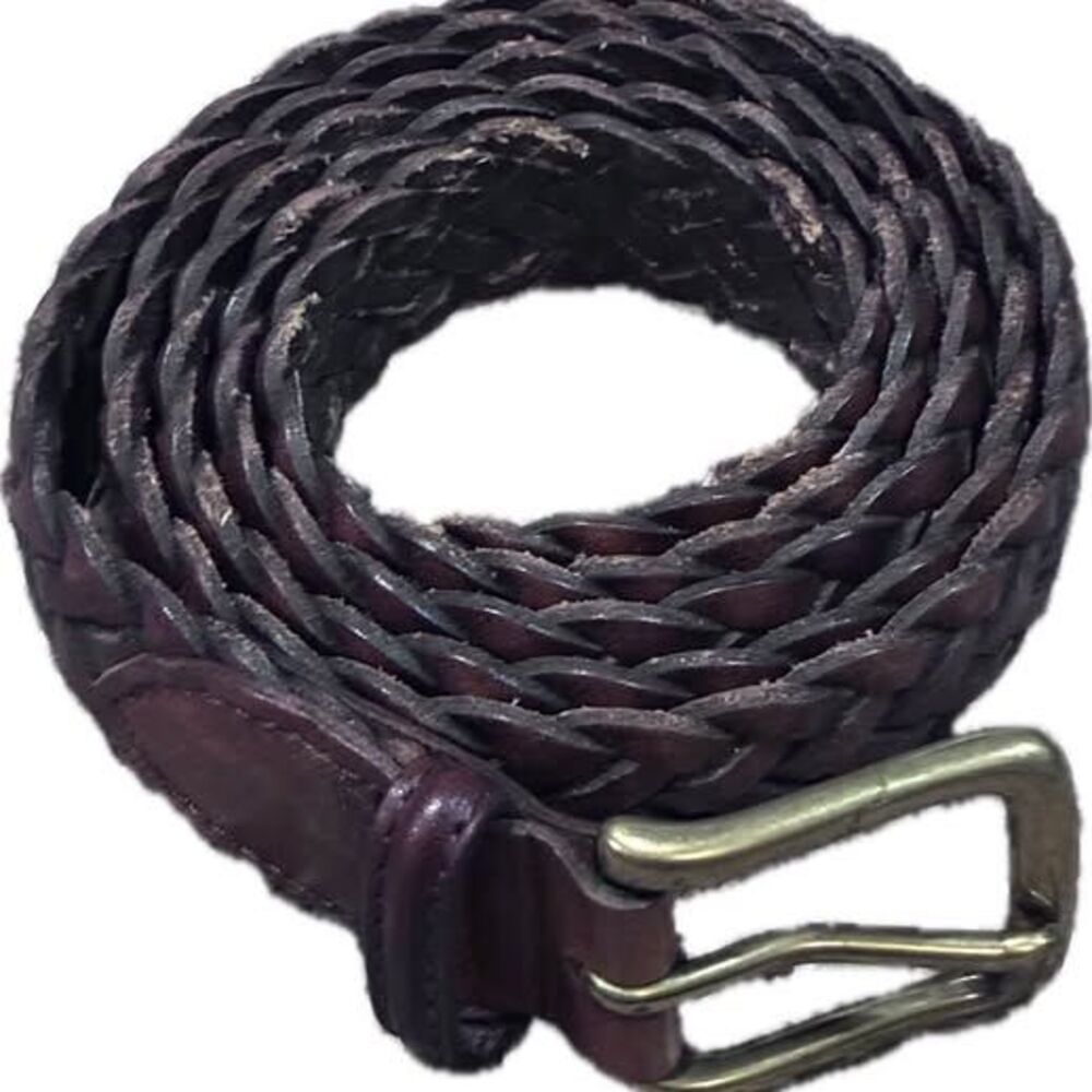 Dark Brown Braided Leather Belt XXL